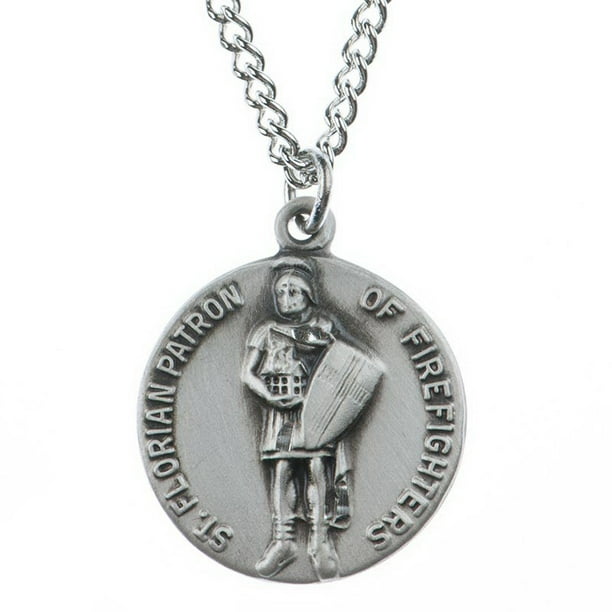 18-Inch Rhodium Plated Necklace with 4mm Emerald Birthstone Beads and Sterling Silver Saint Luke the Apostle Charm. 18-Inch Rhodium Plated Necklace with 4mm Emerald Birthstone Beads and Sterling Silver Saint Luke the Apostle Charm.